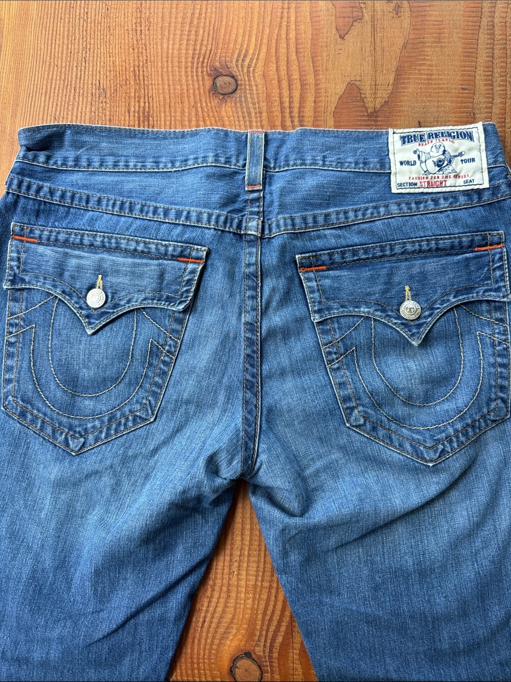 True Religion Blue Denim Back Pocket Jeans